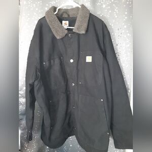 Men's Carhartt Full Swing Black Field Jacket with Sherpa Collar Size XXL